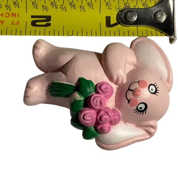 Easter Unlimited Pink Rabbit Bunny Rose Flowers Pin vintage - Picture 5 of 7